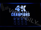 Patriots 4X Super Bowl Champions LED Sign - Blue - TheLedHeroes
