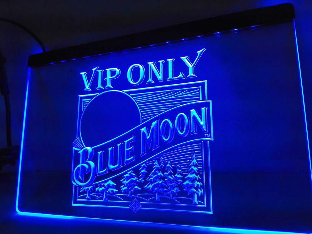 Blue Moon VIP Only (2) LED Neon Sign USB - Blue - TheLedHeroes