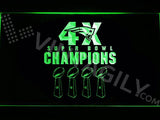 Patriots 4X Super Bowl Champions LED Neon Sign USB - Green - TheLedHeroes
