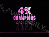 Patriots 4X Super Bowl Champions LED Neon Sign USB - Purple - TheLedHeroes