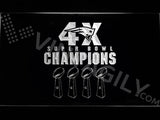 Patriots 4X Super Bowl Champions LED Neon Sign Electrical - White - TheLedHeroes