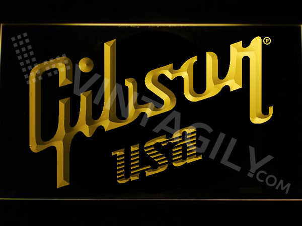 FREE Gibson USA LED Sign - Yellow - TheLedHeroes