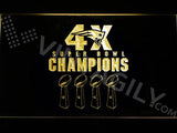 Patriots 4X Super Bowl Champions LED Neon Sign Electrical - Yellow - TheLedHeroes