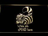 Disney Cheshire Cat Alice in Wonderland (2) LED Neon Sign USB - Yellow - TheLedHeroes