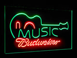 Budweiser Music Guitar Dual Color LED Sign - Normal Size (12x8.5in) - TheLedHeroes