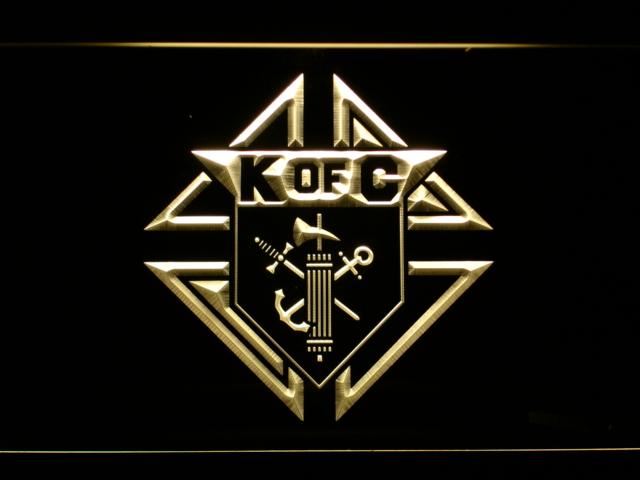 Knights of Columbus LED Neon Sign USB - Yellow - TheLedHeroes