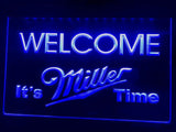 Miller Welcome It's Time LED Neon Sign Electrical - Blue - TheLedHeroes