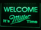 Miller Welcome It's Time LED Neon Sign USB - Green - TheLedHeroes