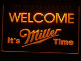 Miller Welcome It's Time LED Neon Sign USB - Orange - TheLedHeroes