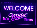 Miller Welcome It's Time LED Neon Sign USB - Purple - TheLedHeroes