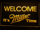 Miller Welcome It's Time LED Neon Sign Electrical - Yellow - TheLedHeroes