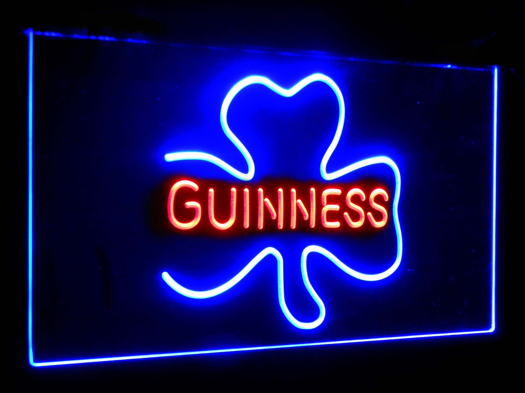 Guinness Shamrock Dual Color LED Sign Normal Size (12x8.5in) / Green ...