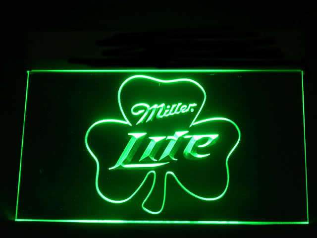 Miller Shamrock LED Neon Sign USB - Green - TheLedHeroes