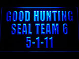 Navy SEAL Team Six Good Hunting 5-1-11 LED Neon Sign Electrical - Blue - TheLedHeroes
