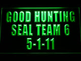 Navy SEAL Team Six Good Hunting 5-1-11 LED Neon Sign Electrical - Green - TheLedHeroes