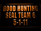 Navy SEAL Team Six Good Hunting 5-1-11 LED Neon Sign USB - Orange - TheLedHeroes