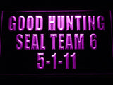 Navy SEAL Team Six Good Hunting 5-1-11 LED Neon Sign USB - Purple - TheLedHeroes