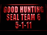 Navy SEAL Team Six Good Hunting 5-1-11 LED Neon Sign USB - Red - TheLedHeroes