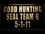 Navy SEAL Team Six Good Hunting 5-1-11 LED Neon Sign Electrical - Yellow - TheLedHeroes