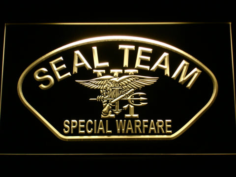 FREE Navy SEAL Team Six Special Warfare LED Sign - Yellow - TheLedHeroes