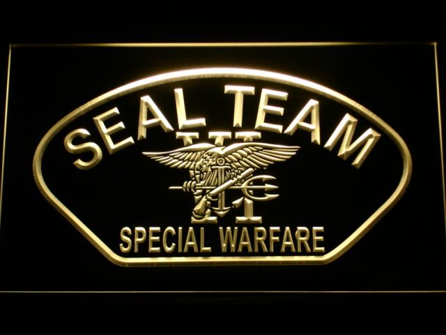 Navy SEAL Team Six Special Warfare LED Neon Sign Electrical - Yellow - TheLedHeroes