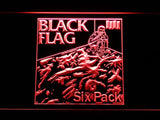 Black Flag - Six Pack LED Neon Sign USB - Red - TheLedHeroes