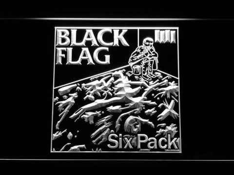 Black Flag - Six Pack LED Neon Sign USB - White - TheLedHeroes