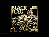 Black Flag - Six Pack LED Neon Sign USB - Yellow - TheLedHeroes