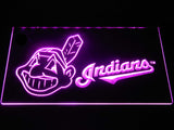 Cleveland Indians (21) LED Neon Sign USB - Purple - TheLedHeroes