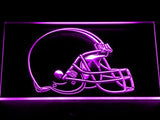 Cleveland Browns Helmet LED Neon Sign USB - Purple - TheLedHeroes