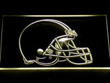 Cleveland Browns Helmet LED Neon Sign USB - Yellow - TheLedHeroes