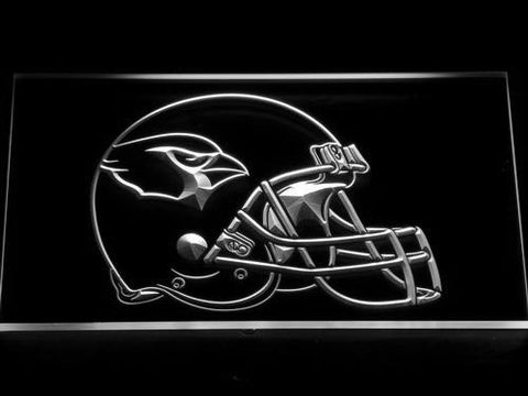 Arizona Cardinals Helmet LED Neon Sign USB - White - TheLedHeroes