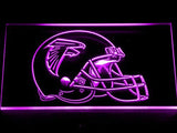 Atlanta Falcons Helmet LED Neon Sign USB - Purple - TheLedHeroes
