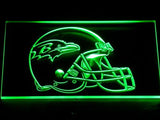 Baltimore Ravens Helmet LED Neon Sign USB - Green - TheLedHeroes