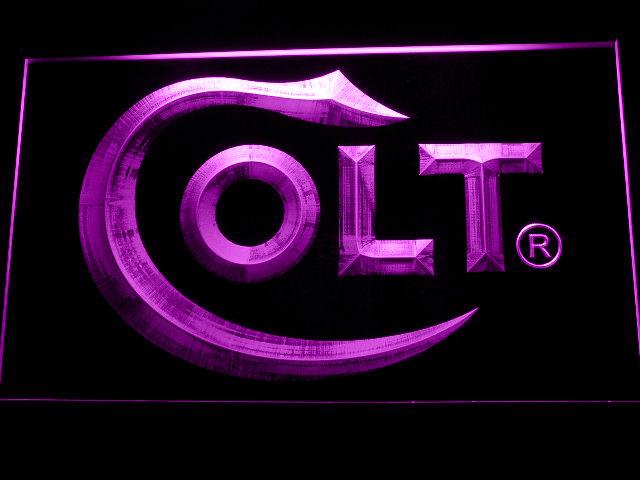 Colt best firearms logo neon wall clock