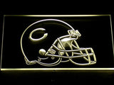 Chicago Bears Helmet LED Neon Sign USB - Yellow - TheLedHeroes