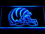 Cincinnati Bengals Helmet LED Neon Sign Electrical - Blue - TheLedHeroes