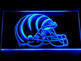 Cincinnati Bengals Helmet LED Neon Sign USB - Blue - TheLedHeroes