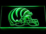 Cincinnati Bengals Helmet LED Neon Sign USB - Green - TheLedHeroes