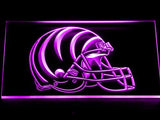 Cincinnati Bengals Helmet LED Neon Sign USB - Purple - TheLedHeroes