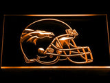 Denver Broncos Helmet LED Neon Sign USB - Orange - TheLedHeroes