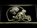 Jacksonville Jaguars Helmet LED Neon Sign USB - Yellow - TheLedHeroes