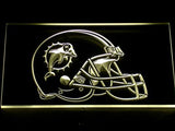 Miami Dolphins Helmet LED Neon Sign Electrical - Yellow - TheLedHeroes