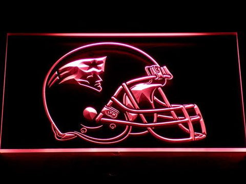 New England Patriots Helmet LED Neon Sign Electrical - Red - TheLedHeroes