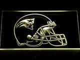 New England Patriots Helmet LED Neon Sign USB - Yellow - TheLedHeroes