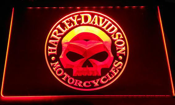 Harley Davidson 7 LED Sign - Orange - TheLedHeroes