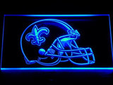New Orleans Saints Helmet LED Neon Sign USB - Blue - TheLedHeroes