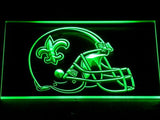 New Orleans Saints Helmet LED Neon Sign USB - Green - TheLedHeroes