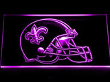 New Orleans Saints Helmet LED Neon Sign USB - Purple - TheLedHeroes