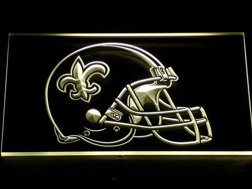 New Orleans Saints Helmet LED Neon Sign USB - Yellow - TheLedHeroes